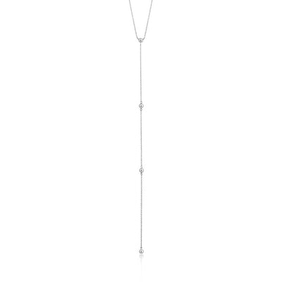 Ania Haie Modern Beaded Y Necklace - Silver