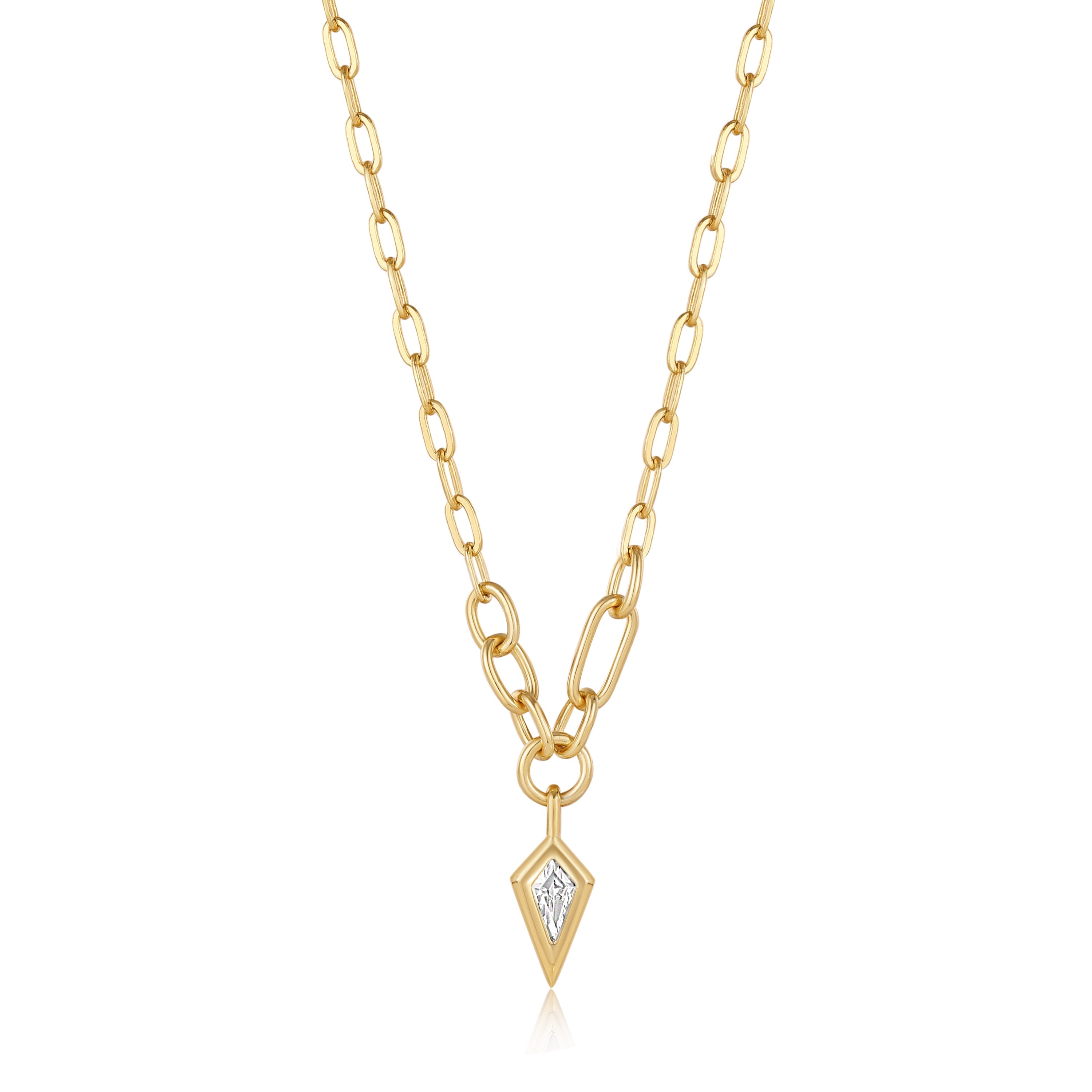 Ania Haie Gold Sparkle Drop Pendant Chunky Chain Necklace