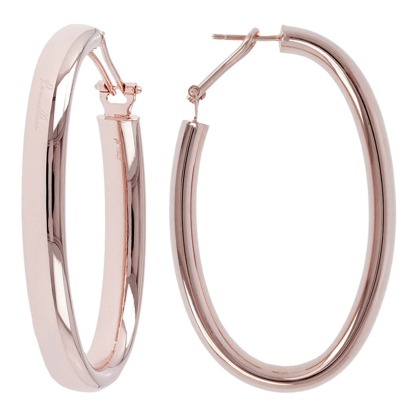 Bronzallure Golden Rose Oval Hoop Earrings