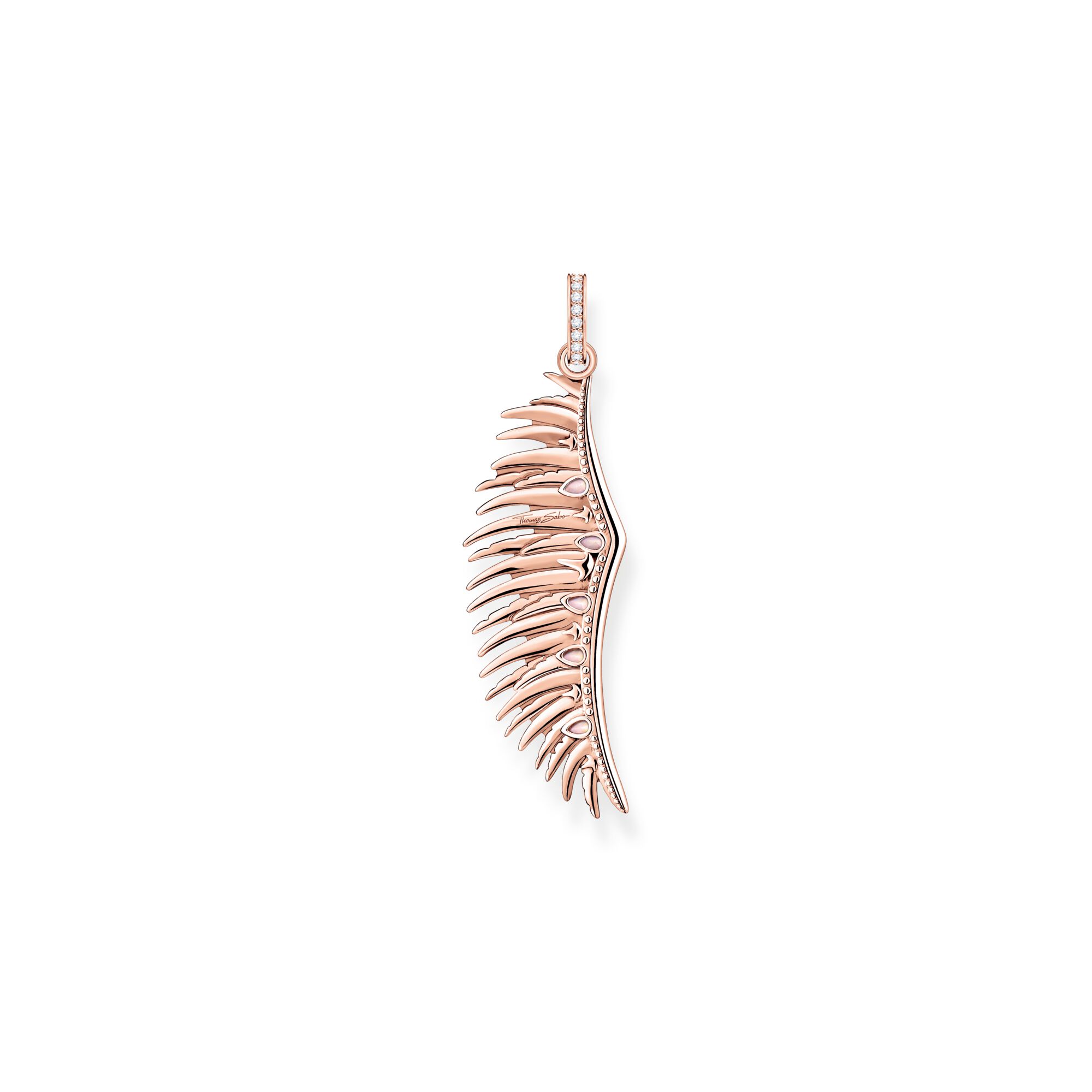 THOMAS SABO Pendant phoenix wing with pink stones rose gold