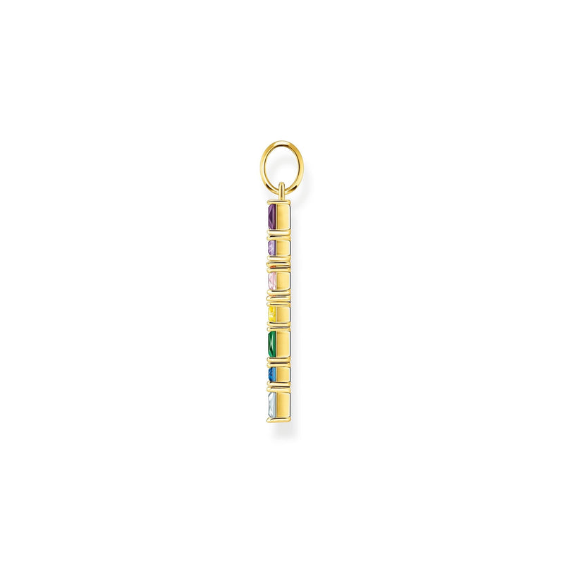 THOMAS SABO Pendant cross colourful stones gold