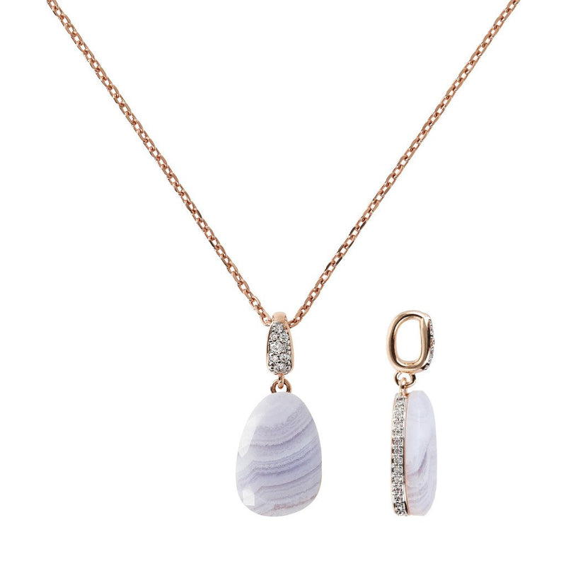 Bronzallure Necklace With Stone Pendant And Pave Details