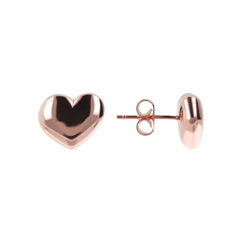 Bronzallure Heart Shaped Golden Rose Stud Earrings