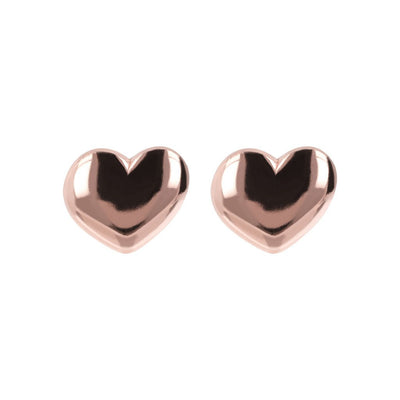 Bronzallure Heart Shaped Golden Rose Stud Earrings