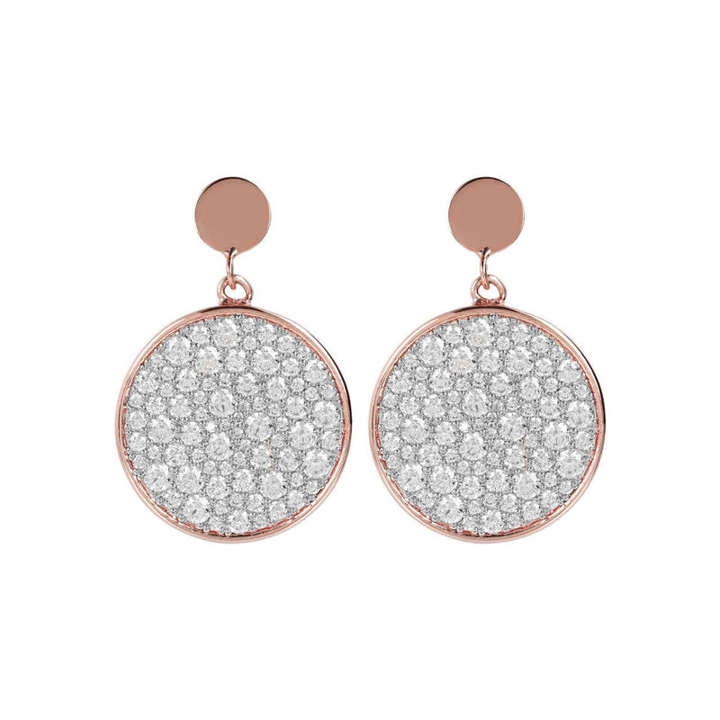 Bronzallure Pave Disc Earrings