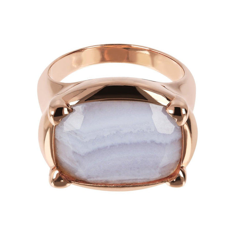 Bronzallure Queen Blue Lace Agate Ring