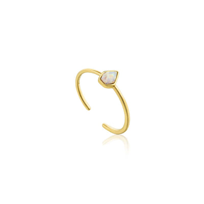 Ania Haie Opal Colour Adjustable Ring - Gold