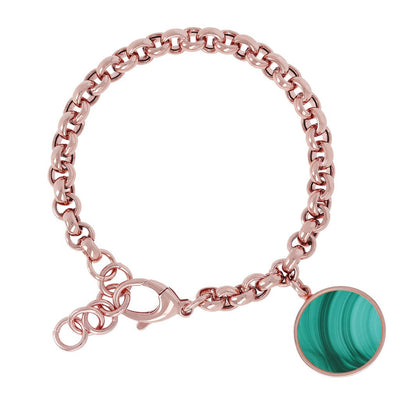 Bronzallure Rolo Bracelet With Gemstone Pendant