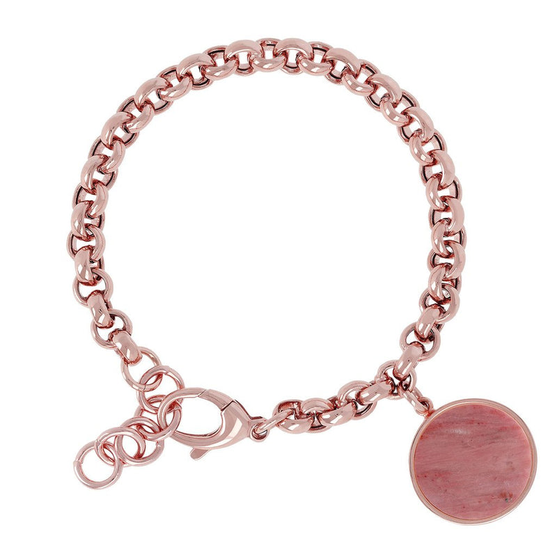 Bronzallure Rolo Bracelet With Gemstone Pendant