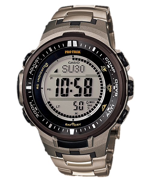 時計 CASIO PRO TREK PRW-3000T-7JF Casio Protrek Titanium Triple Sensor Atomic Prw-3000T-7