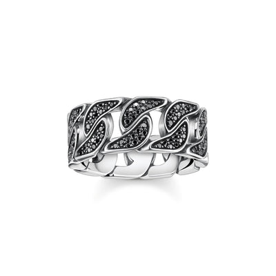 THOMAS SABO Ring blackened links with black stones