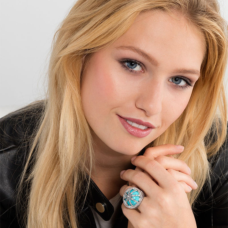 Thomas Sabo Cocktail Ring "Turquoise Karma Wheel"