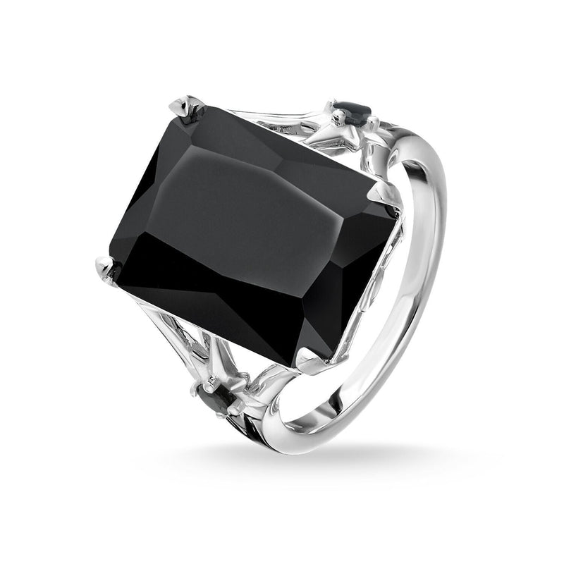 Thomas Sabo Large Black Stone Ring with Star