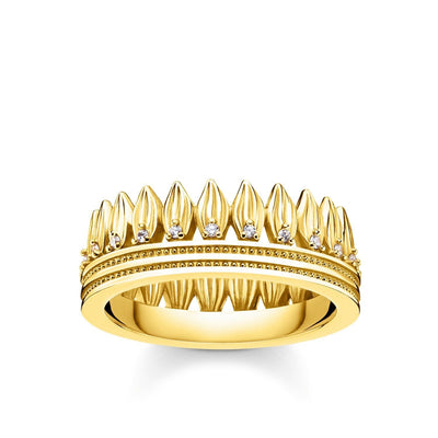 Thomas Sabo Ring Leaves Crown Gold