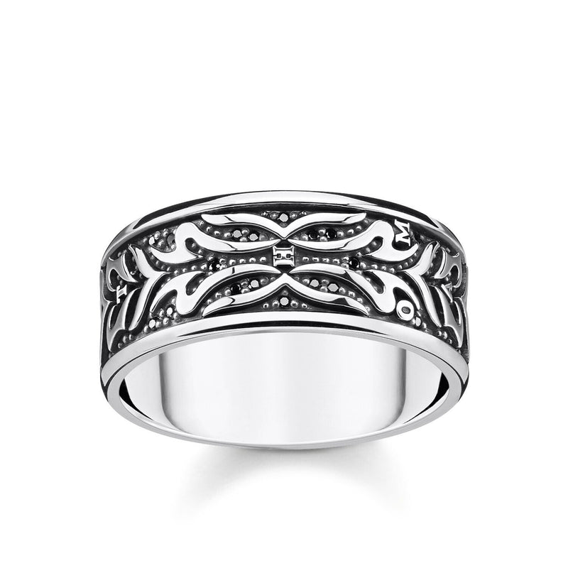 Thomas Sabo Ring Black Tiger Pattern