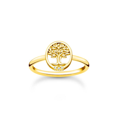 Thomas Sabo Ring Tree of Love white stones gold