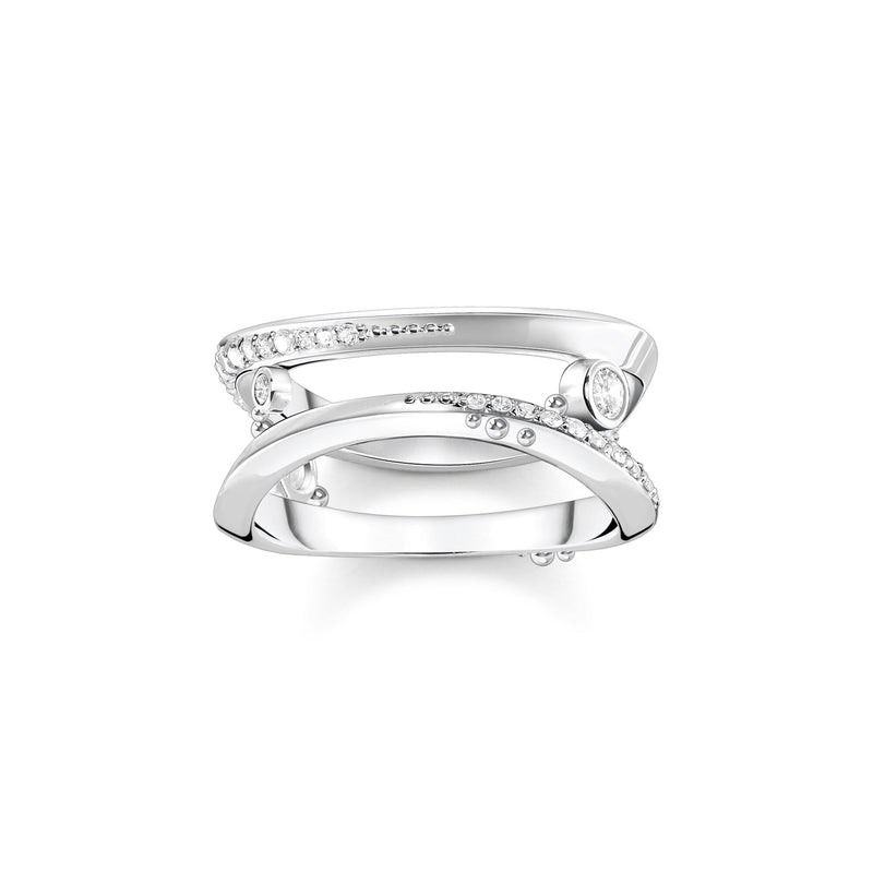 Thomas Sabo Ring wave with white stones