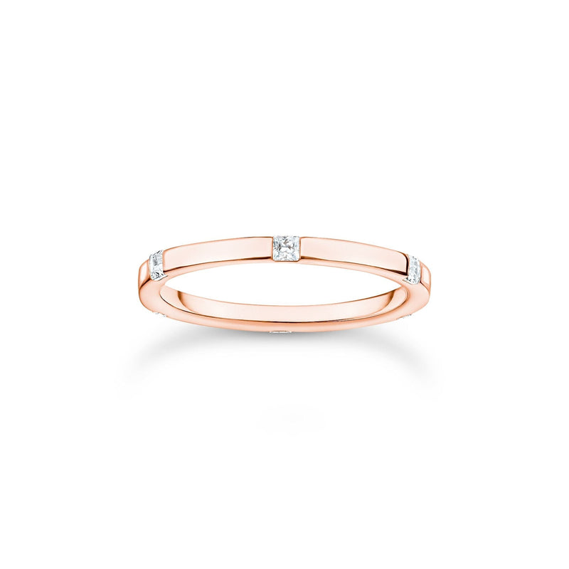 Thomas Sabo Ring with white stones rose gold