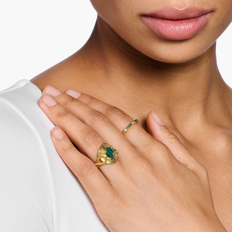 THOMAS SABO Serpent Green Gold Ring