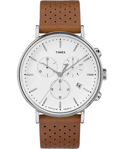 Timex Fairfield Chronograph 41mm Leather Strap Watch TW2R26700 - Watch