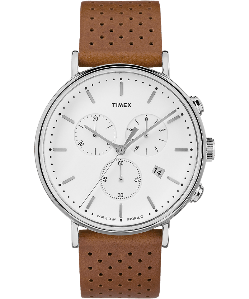 Timex Fairfield Chronograph 41mm Leather Strap Watch TW2R26700 - Watch