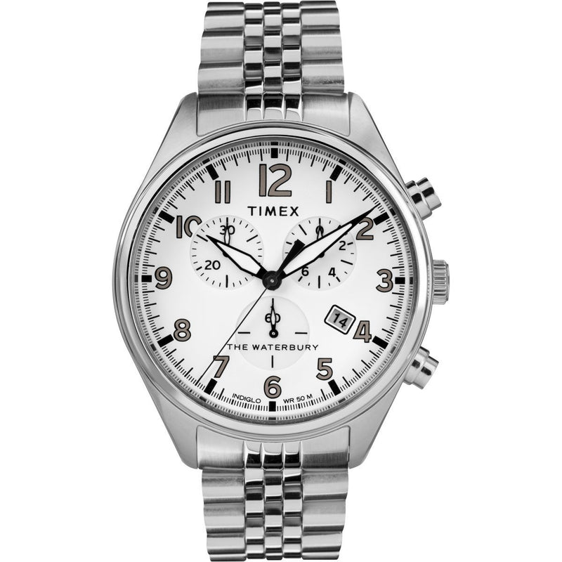 Timex Waterbury Traditional Chronograph 42Mm Stainless Steel Bracelet Watch