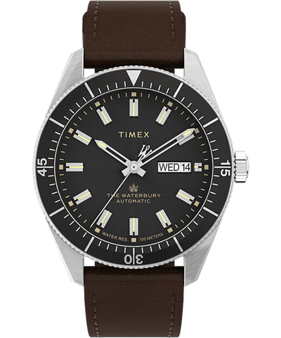 Timex Waterbury Dive Automatic 40mm Leather Strap Watch TW2V24800