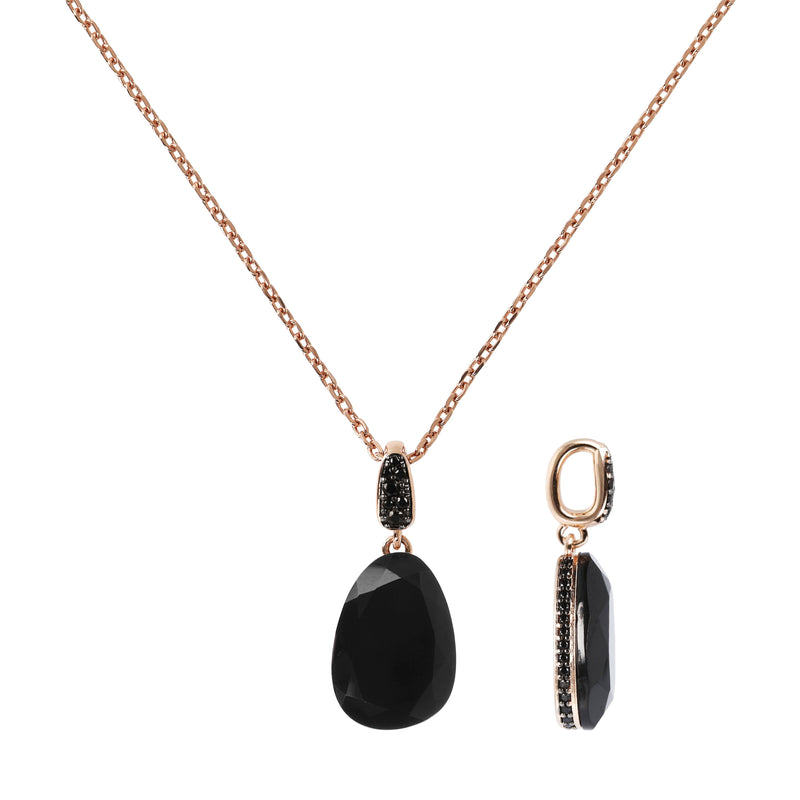 Bronzallure Necklace With Stone Pendant And Pave Details