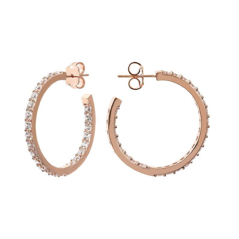 Bronzallure Cubic Zirconia Half Hoop Earring