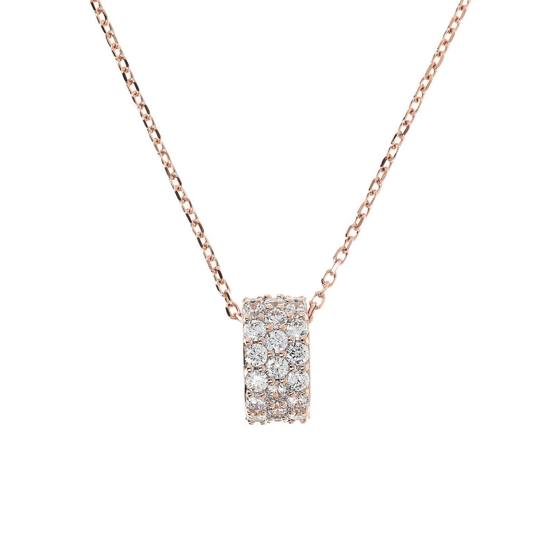 Bronzallure Cubic Zirconia Three Band Pendant Necklace