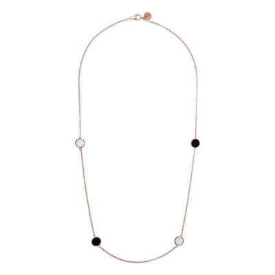 Bronzallure Alba Black Onyx/White Mop Necklace