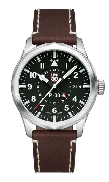 Luminox P–38 Lightning Pilot Brown Leather Strap Men's Watch XA.9521