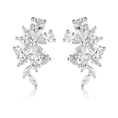 GEORGINI ICONIC BRIDAL HYACINTH EARRINGS SILVER