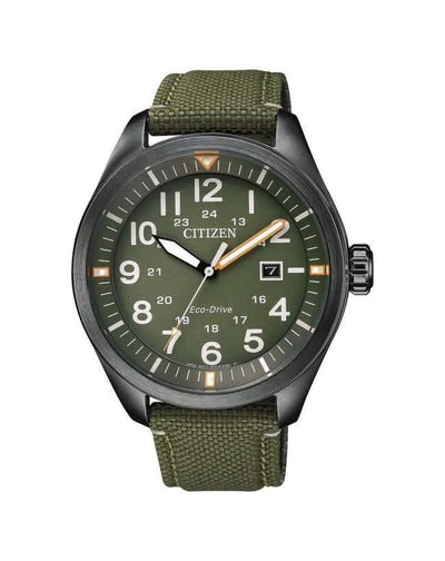 Citizen Eco-Drive Green Military Mens Watch AW5005-21Y