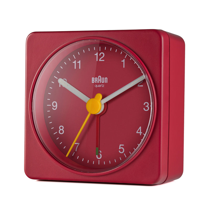 Braun Classic Travel Analogue Alarm Clock Red