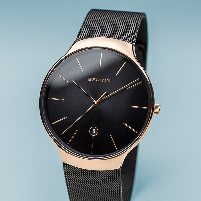 Bering Classic Collection 38mm Black Milanese Strap