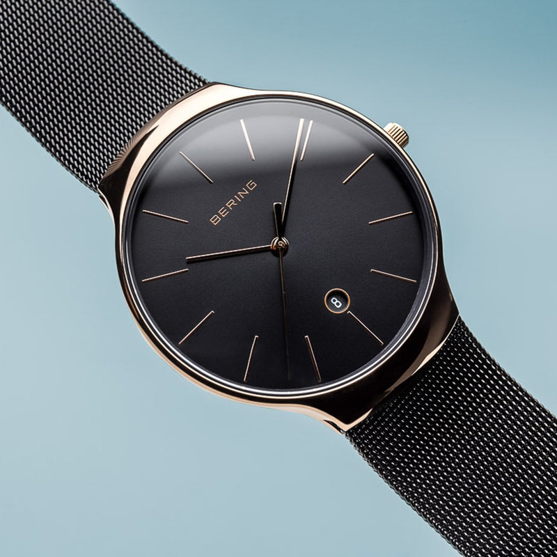 Bering Classic Collection 38mm Black Milanese Strap