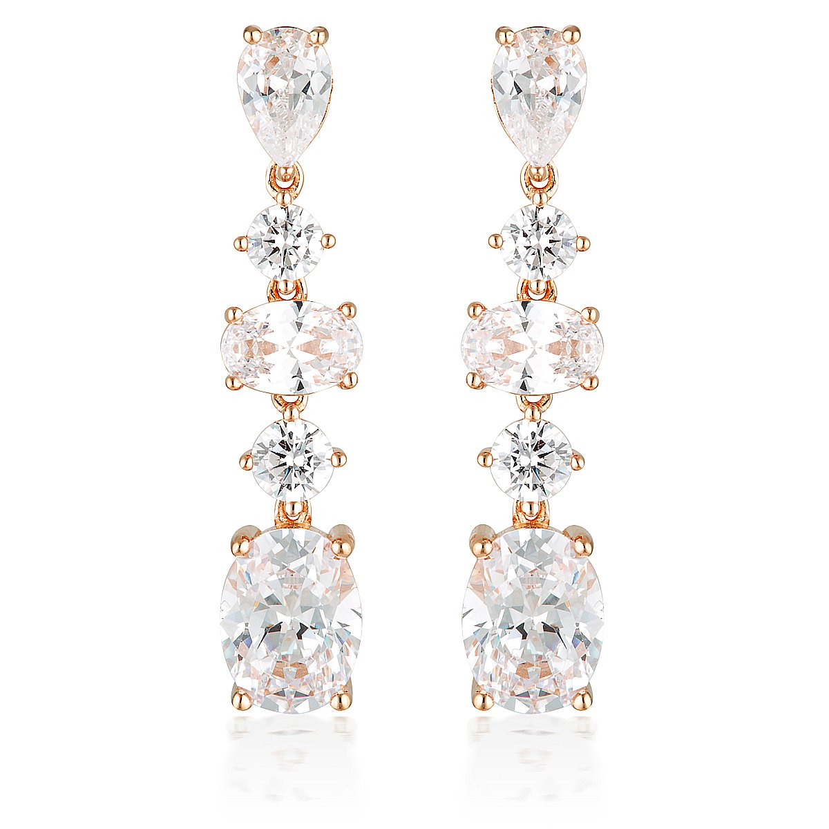 GEORGINI ICONIC BRIDAL CHRISTINA EARRINGS ROSE GOLD