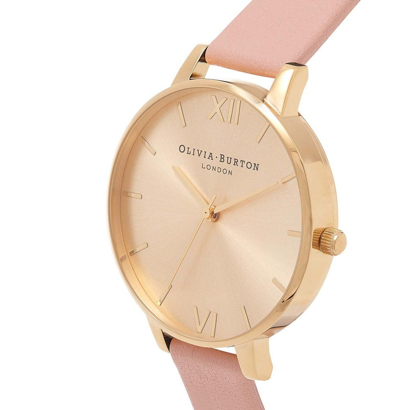 Olivia Burton Big Dial Dusty Pink Watch - Gold