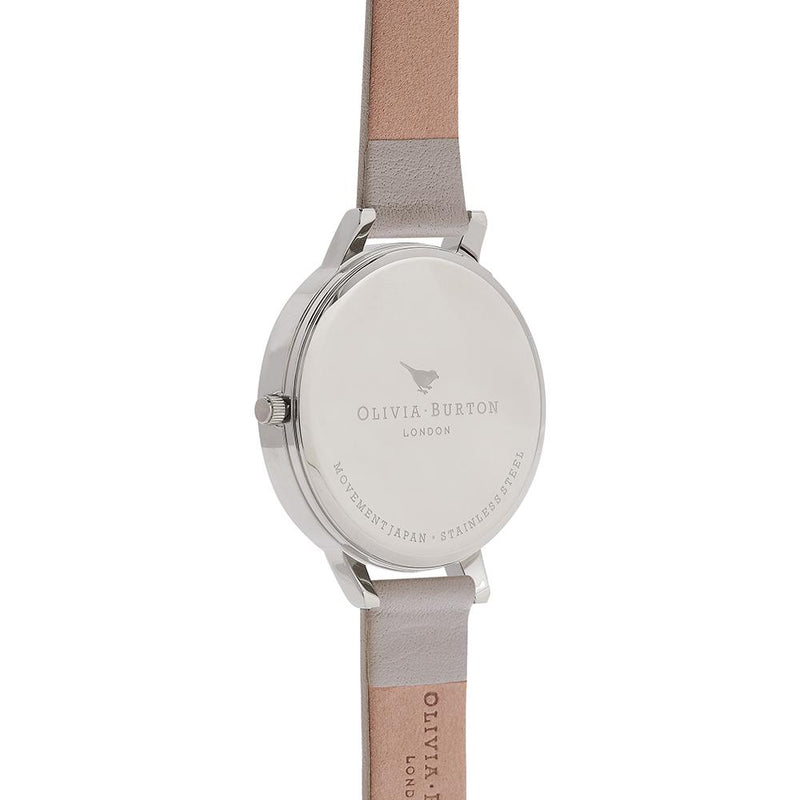 Olivia Burton Big Dial Silver Case Grey Watch - Grey