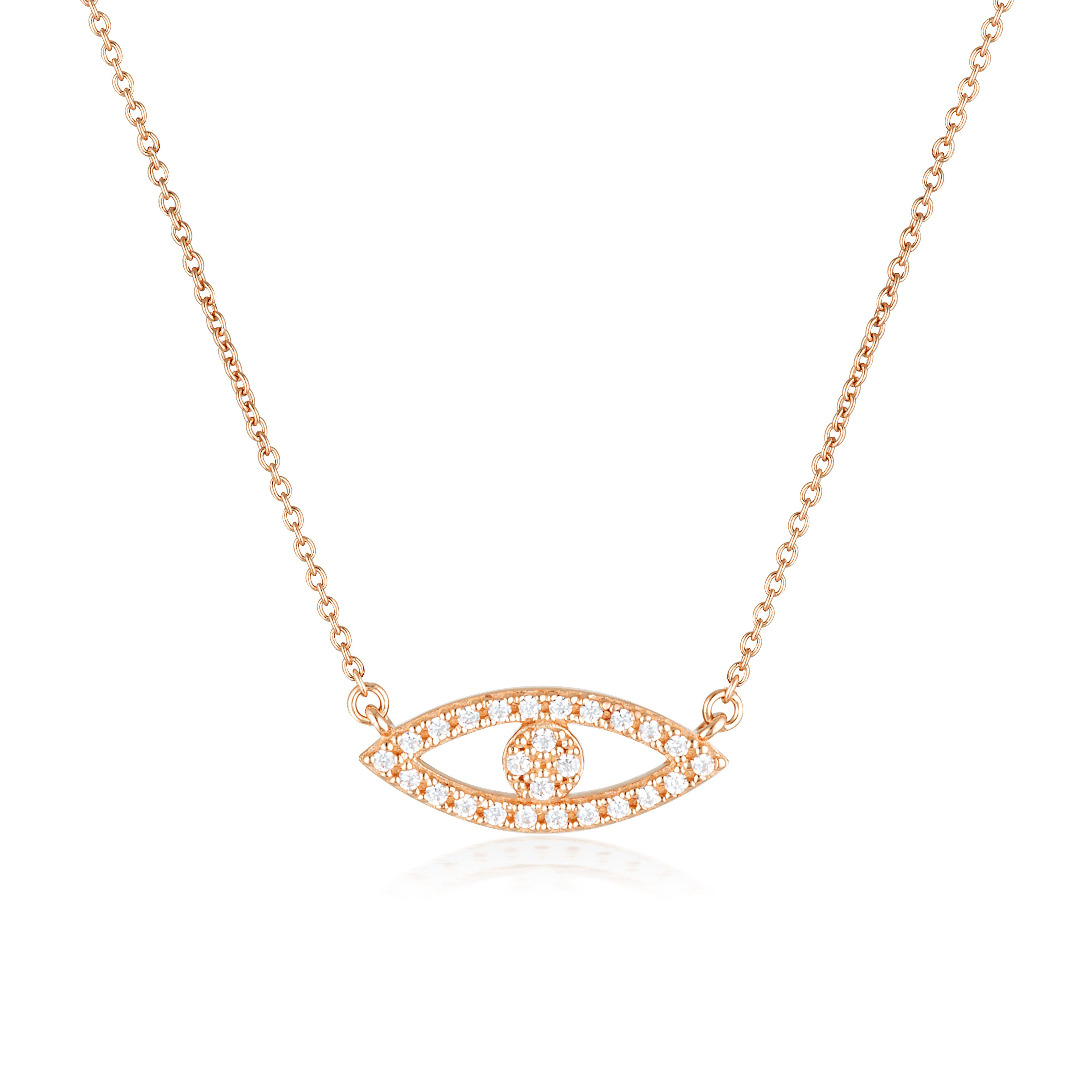 GEORGINI ROCK STAR EVIL EYE ROSE GOLD PENDANT