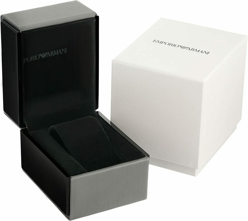 Emporio Armani Silver Watch and Cufflinks Set for Men AR80030