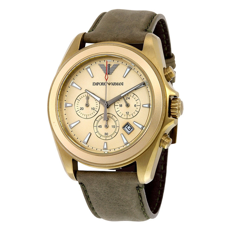 Emporio Armani Mens Ar6071 Sportivo Analog Display Analog Quartz Brown Watch