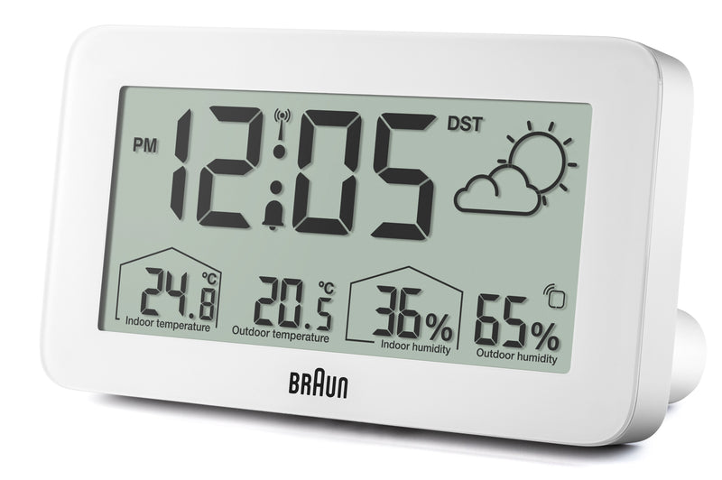 Braun Digital Weather Station Clock White