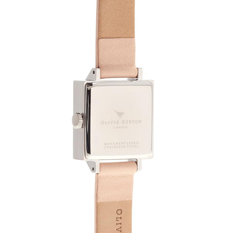 Olivia Burton Vintage Bow Silver Peach Watch Silver Watch Direct