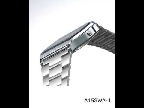 Casio Stainless Steel Digital Silver Dial Watch A158WA-1A