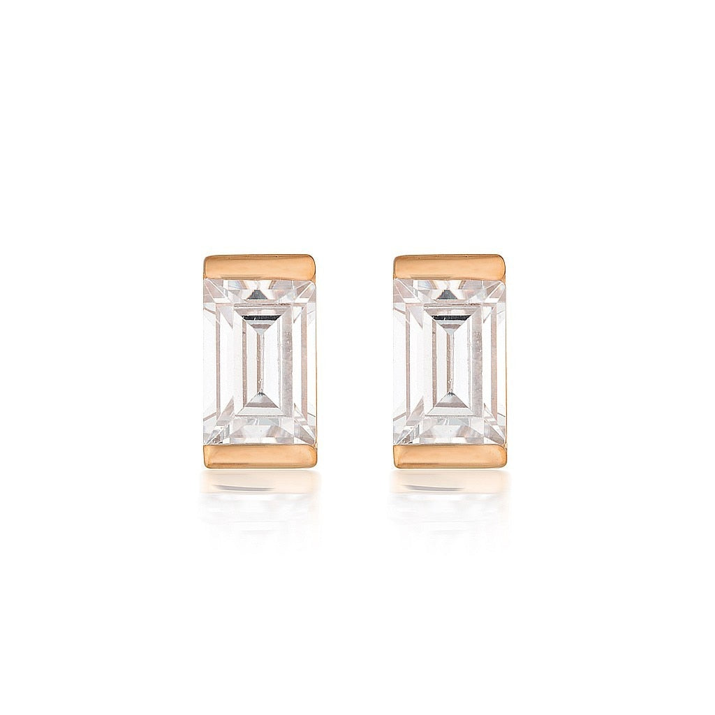 Georgini Mosaic Baguette Stud Rose Gold