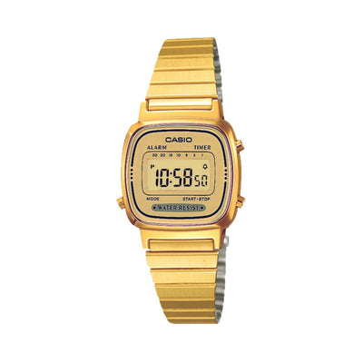 Casio Womens La670Wga-9 Gold Stainless-Steel Quartz Watch With Digital Dial