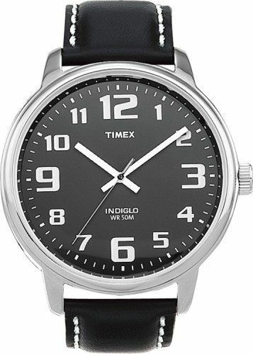 Timex T28071 Easy Reader Black Leather Strap Mens Watch