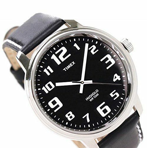 Timex T28071 Easy Reader Black Leather Strap Mens Watch